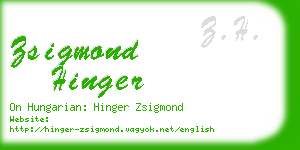 zsigmond hinger business card